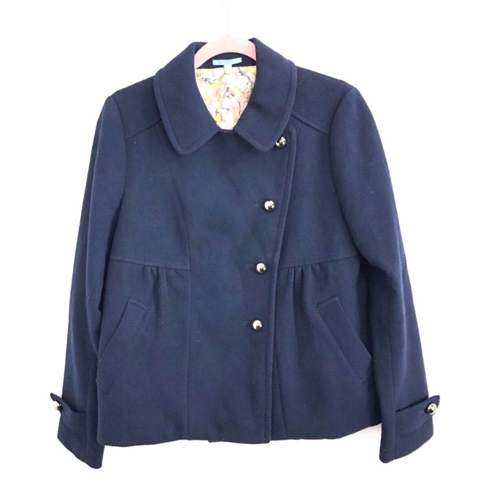 Anthropologie LeifNotes Peacoat Navy Waist Cropped